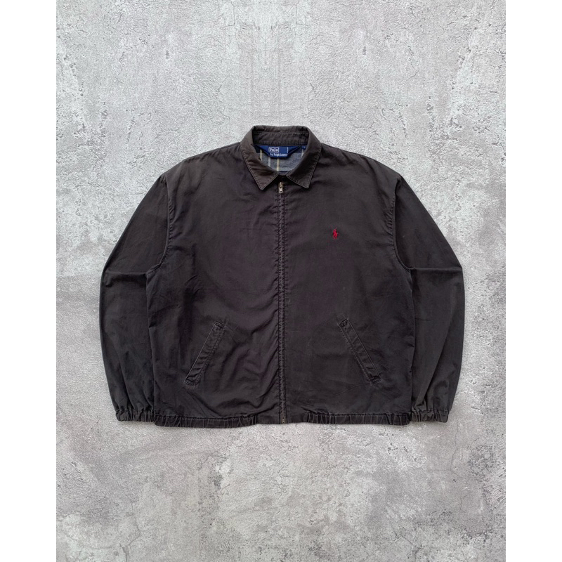 Vintage Polo Ralph Lauren Black Washing Harrington Jacket