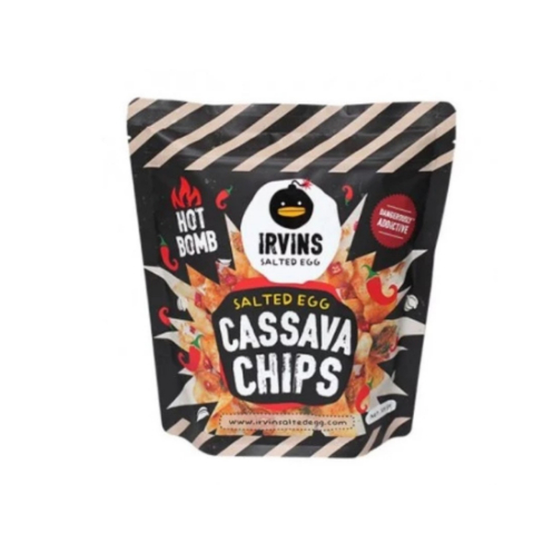 

Irvins Salte egg cassava chips Hot Bomb