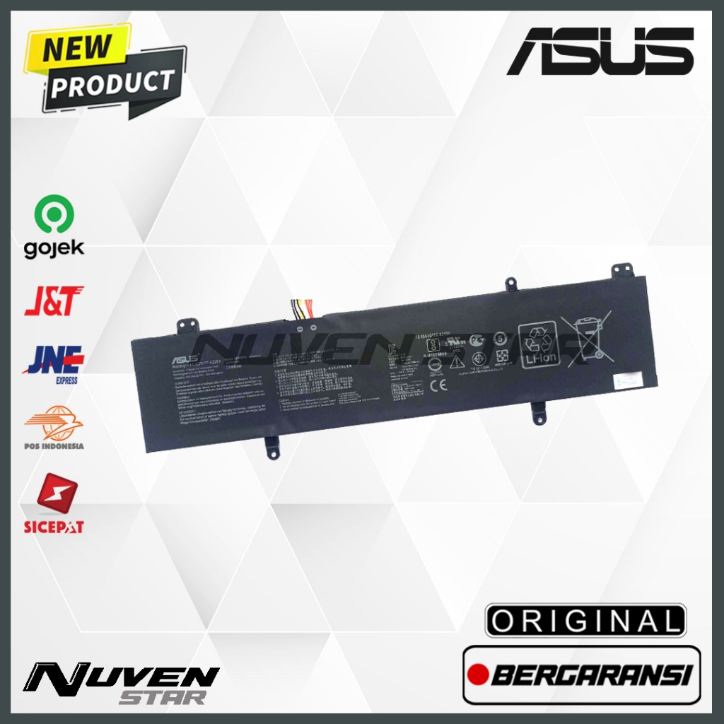 Original Baterai Laptop ASUS VivoBook S410 S410U S410UA S410UN S410UNF S410UQ S140 A411 A411U A411UN