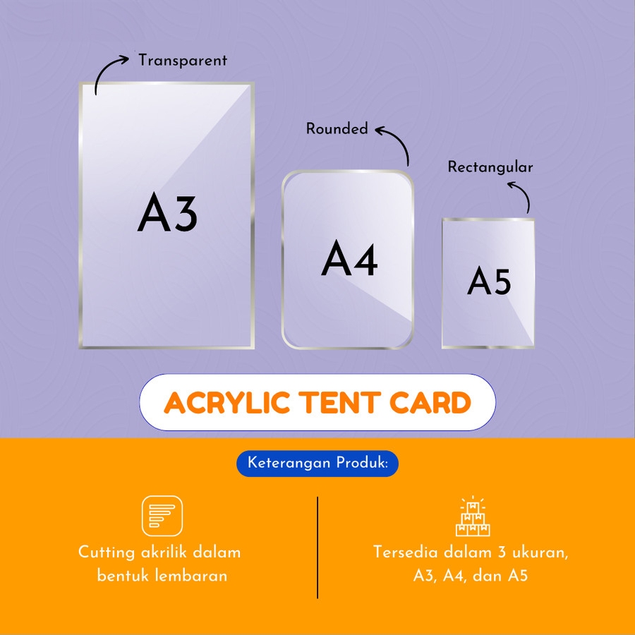 Acrylic Lembaran Ukuran A3, A4, A5