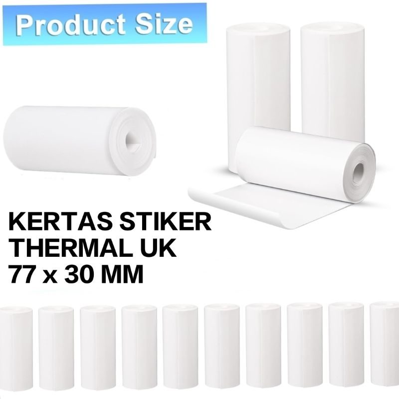 

||Kertas thermal ukuran 77 X 30mm peripage