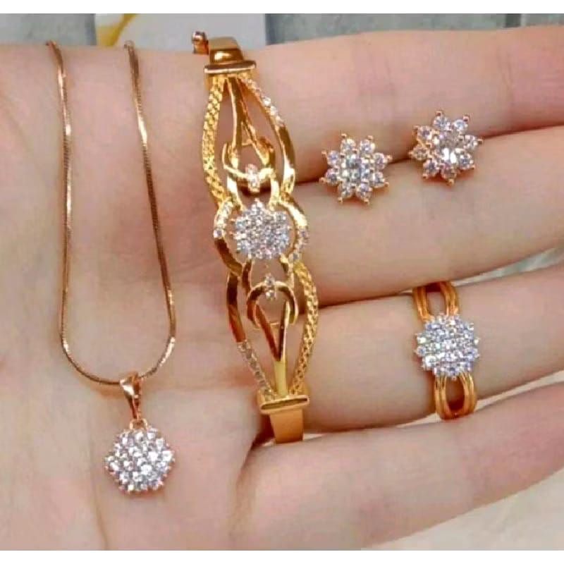 CUCI GUDANG Set perhiasan wanita full permata set lengkap titanium asli