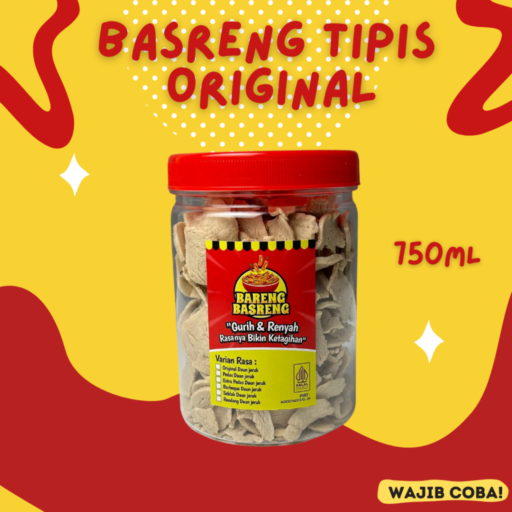 

Basreng Tipis Original 750ml - Camilan Jajanan Snack Basreng original Pedas Daun jeruk