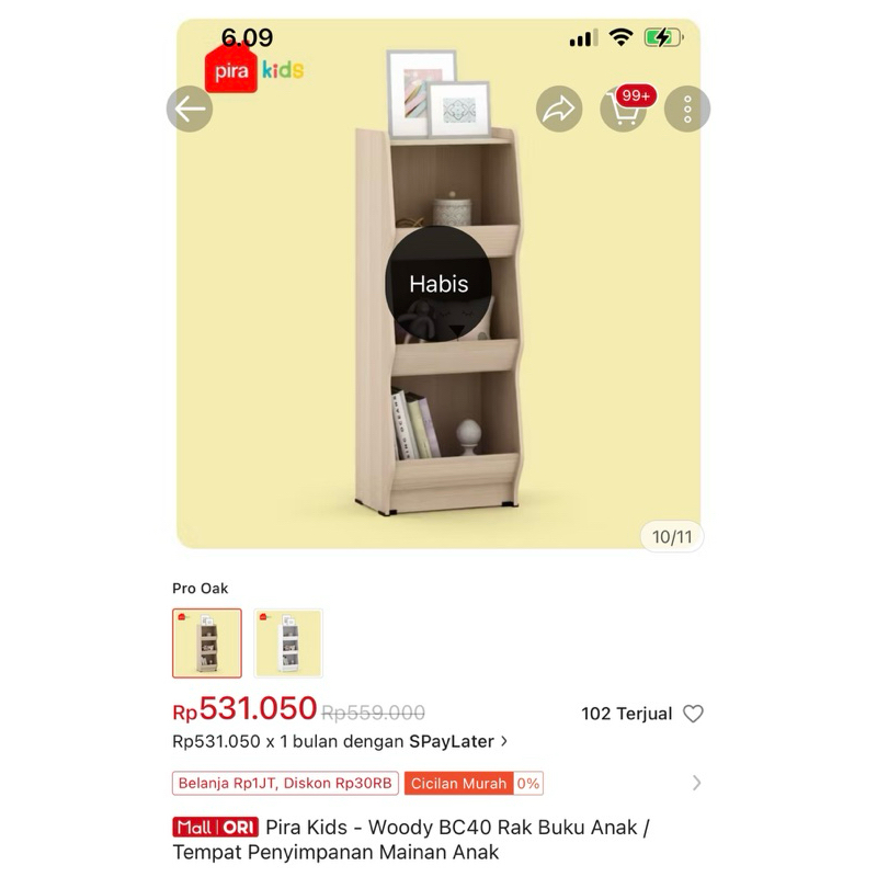 pira kids rak buku mainan anak preloved