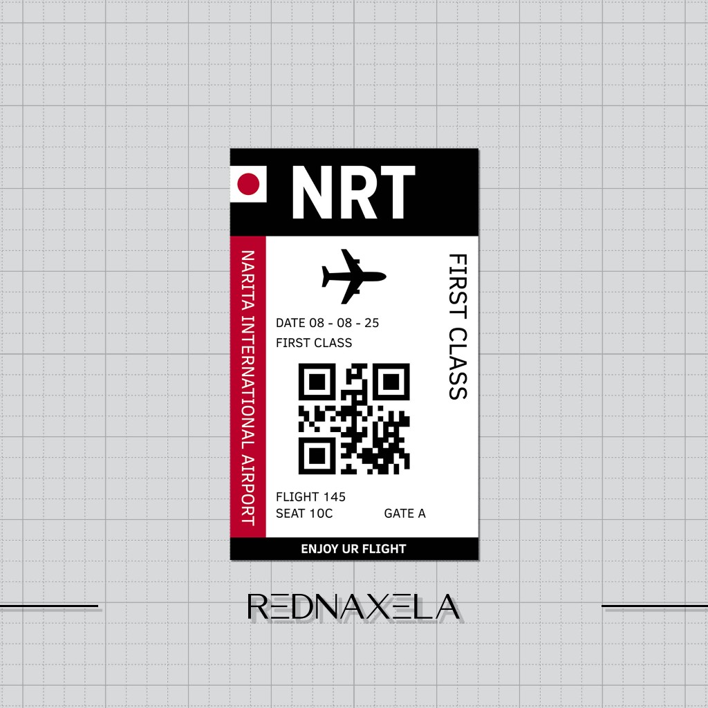 

Stiker Vinyl Airplane Ticket NRT Travel Suitcase Sticker