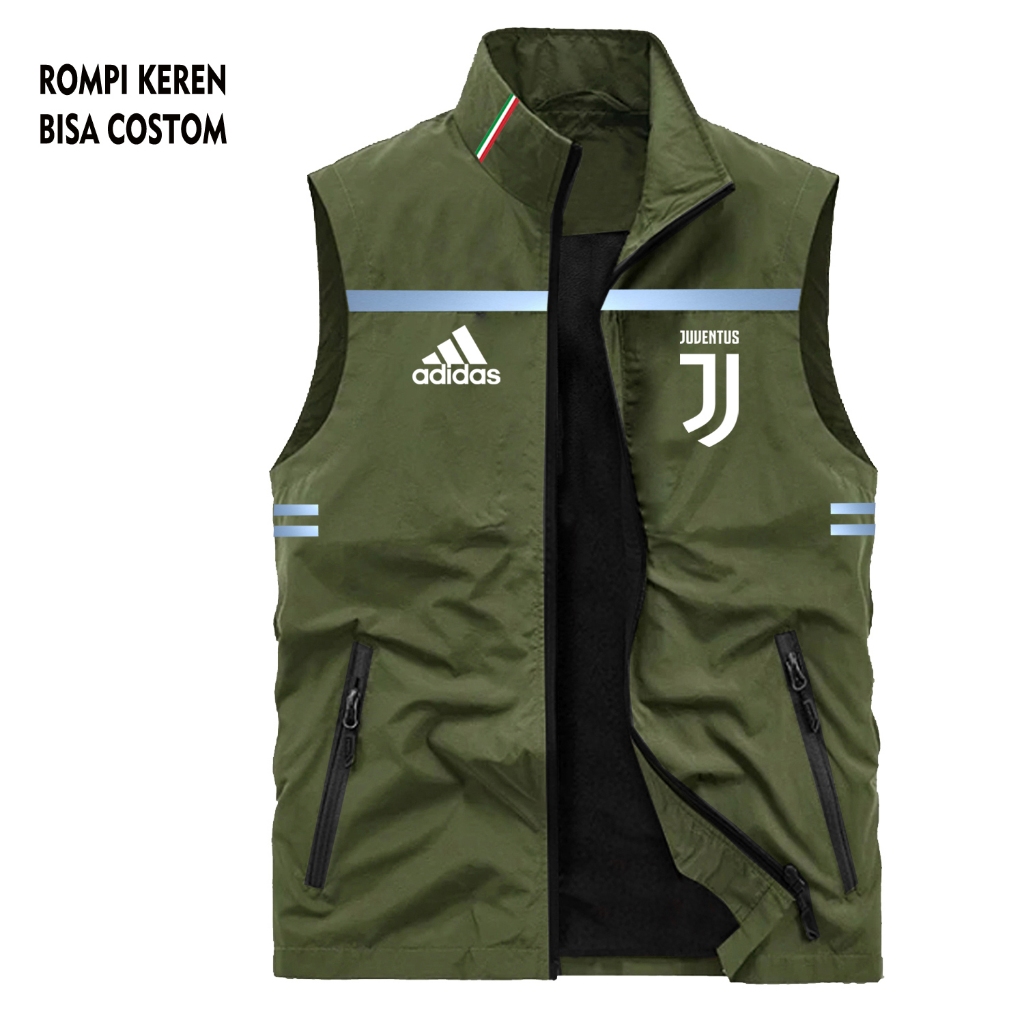 Rompi Vest Custom Logo Juventus | Jaket Rompi Juventus | Vest Outdoor | Rompi Komunitas | Rompi Bisa