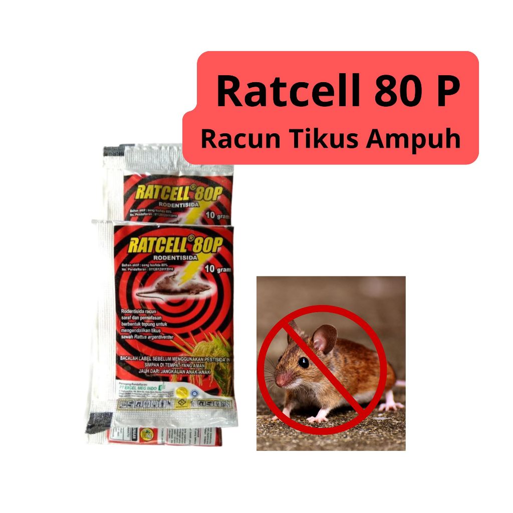 Racun Tikus RATCELL 80P Rodentisida | ratcel ratsel pembasmi tikus phospit zeng pospit