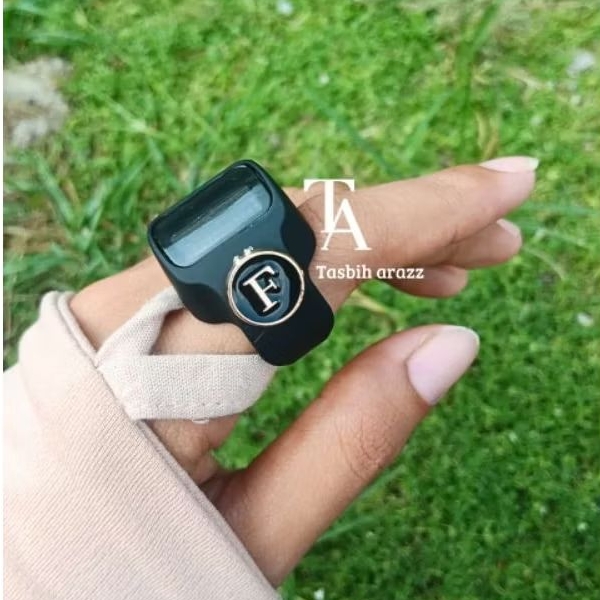 Tasbih araz tasbih digital cincin led hitam inisial huruf