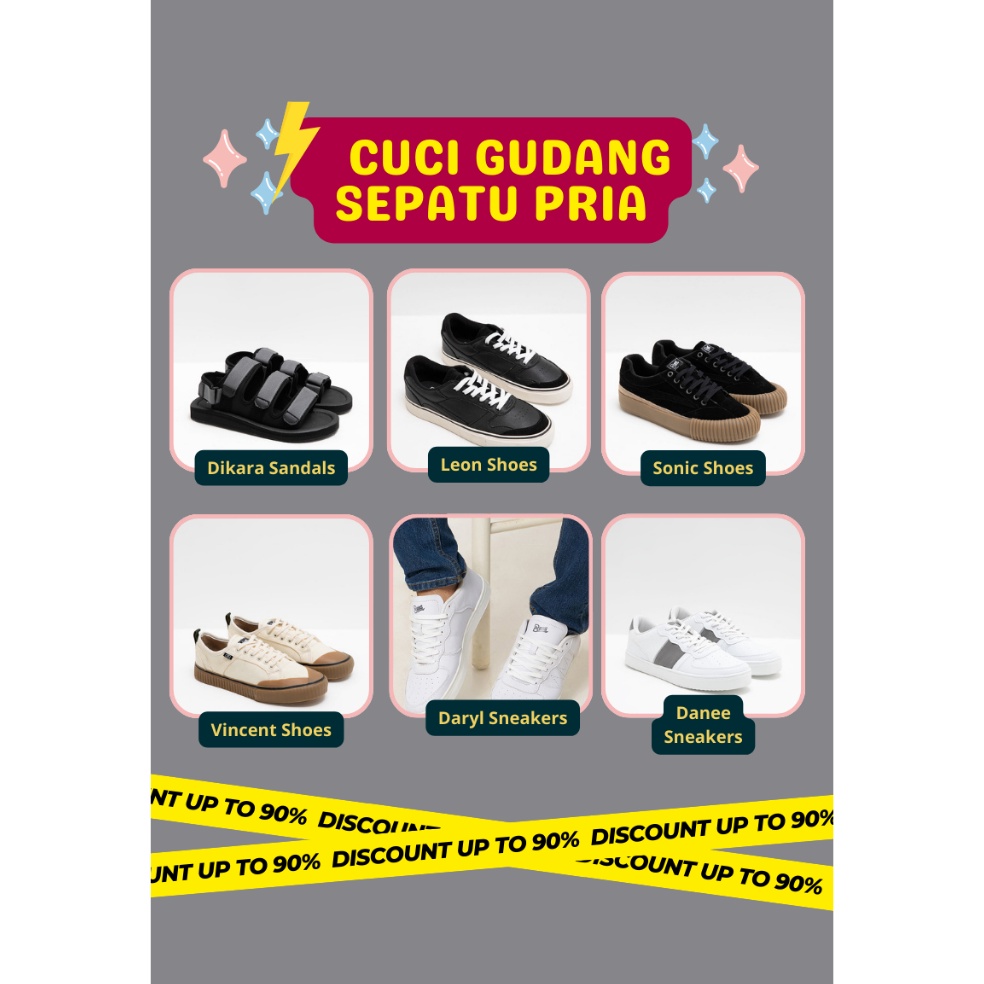 Best Seller Berrybenka x Berrybenka Street Clearance  Sepatu Sneakers Sandal Pria