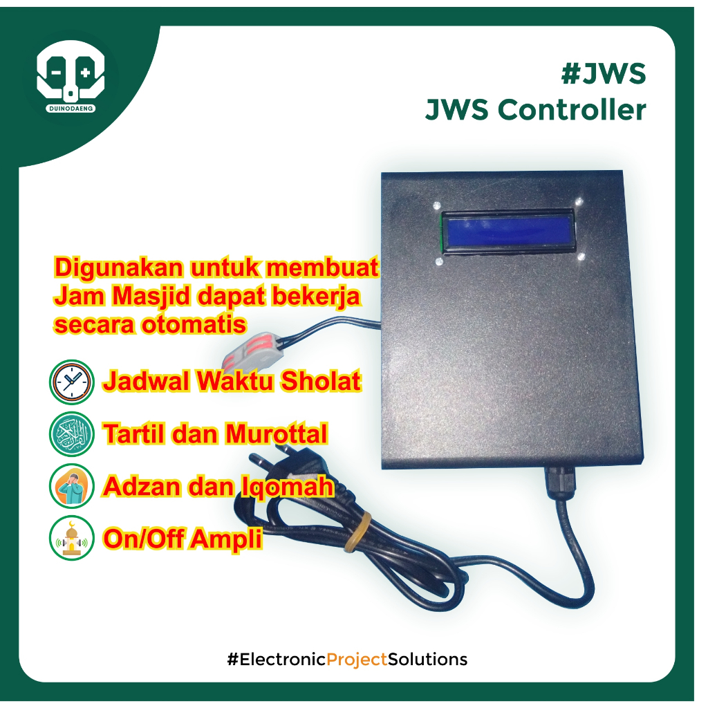 Box Control JWS, Murottal, Tartil Otomatis Jam Masjid - Duinodaeng