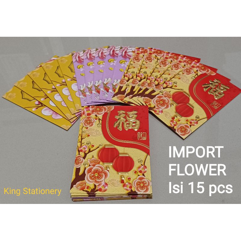

( isi 15 pcs ) Amplop Angpao Imlek Motif bunga