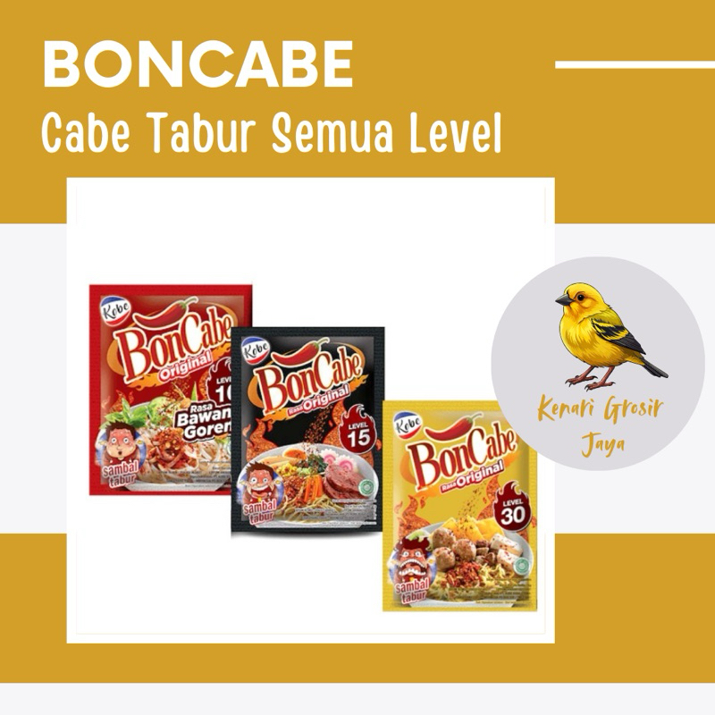 

Boncabe Sambal Cabe Tabur Semua Level 5.5 Gram x 10 Sachet