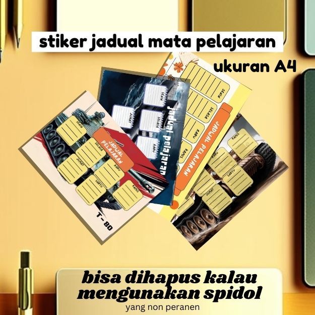 

Stiker Poster Jadwal Pelajaran A4 - bisa di Hapus