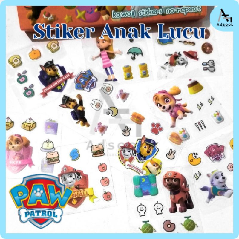 

Sticker Anak Karakter PAW PATROL Lucu Korea Aesthetic Ecer Isi 5 Lembar/10 Lembar Waterproof Murah