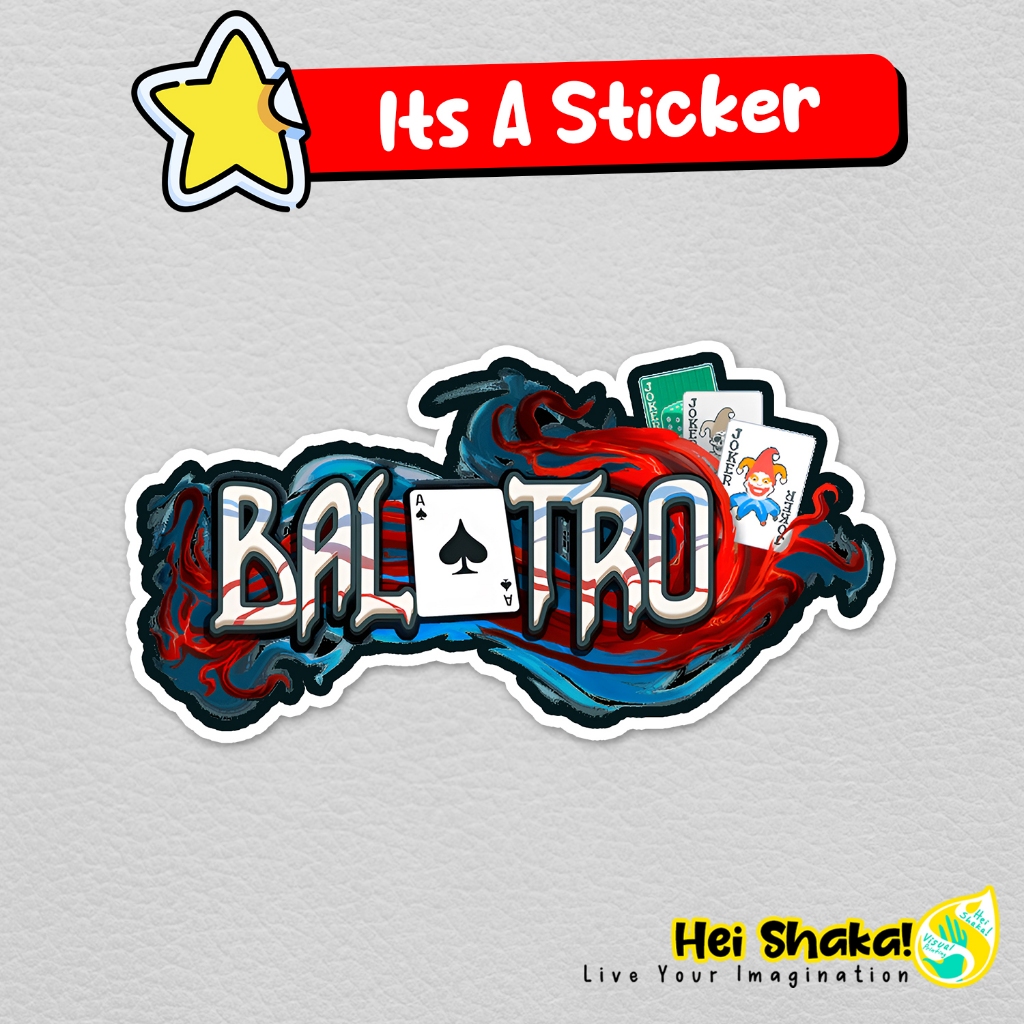 

Heishaka Stiker Balatro Logo Sticker Game Kartu Vinyl Anti Air