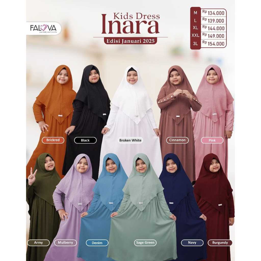 GAMIS ANAK FALOVA - INARA ABAYA KIDS