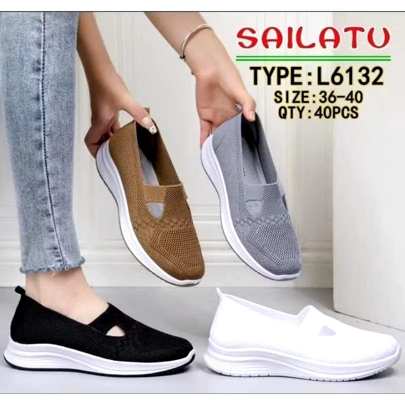 sepatu slip on sailatu rajut import