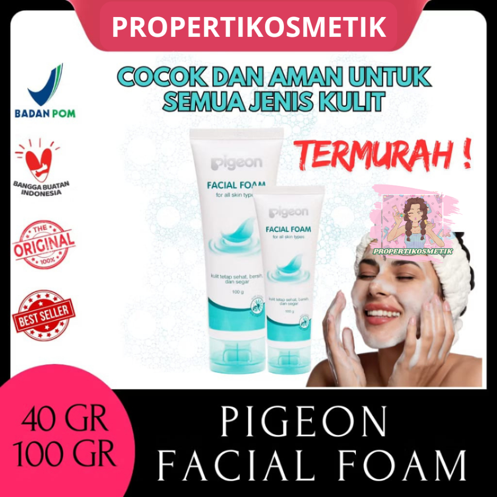 Pigeon Facial Foam - Mencerahkan Wajah Melembabkan Wajah Kering & Menghilangkan Bruntusan Diwajah