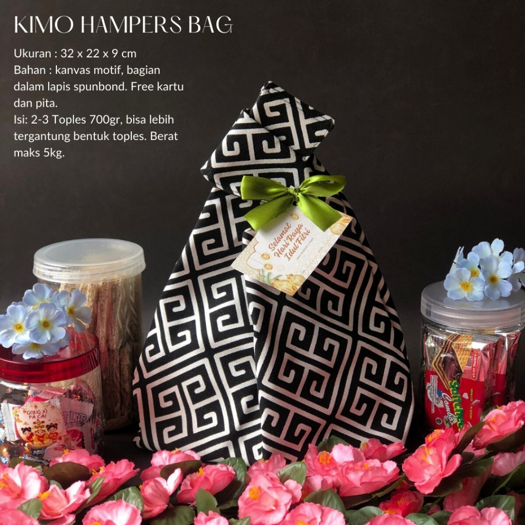 

Limitless - Tas Hampers KIMO Bahan Kanvas / Tas Bingkisan Toples Kado Lebaran Idul Fitri / Ulang Tahun / Handbag Simple Kekinian / Tas Mukena