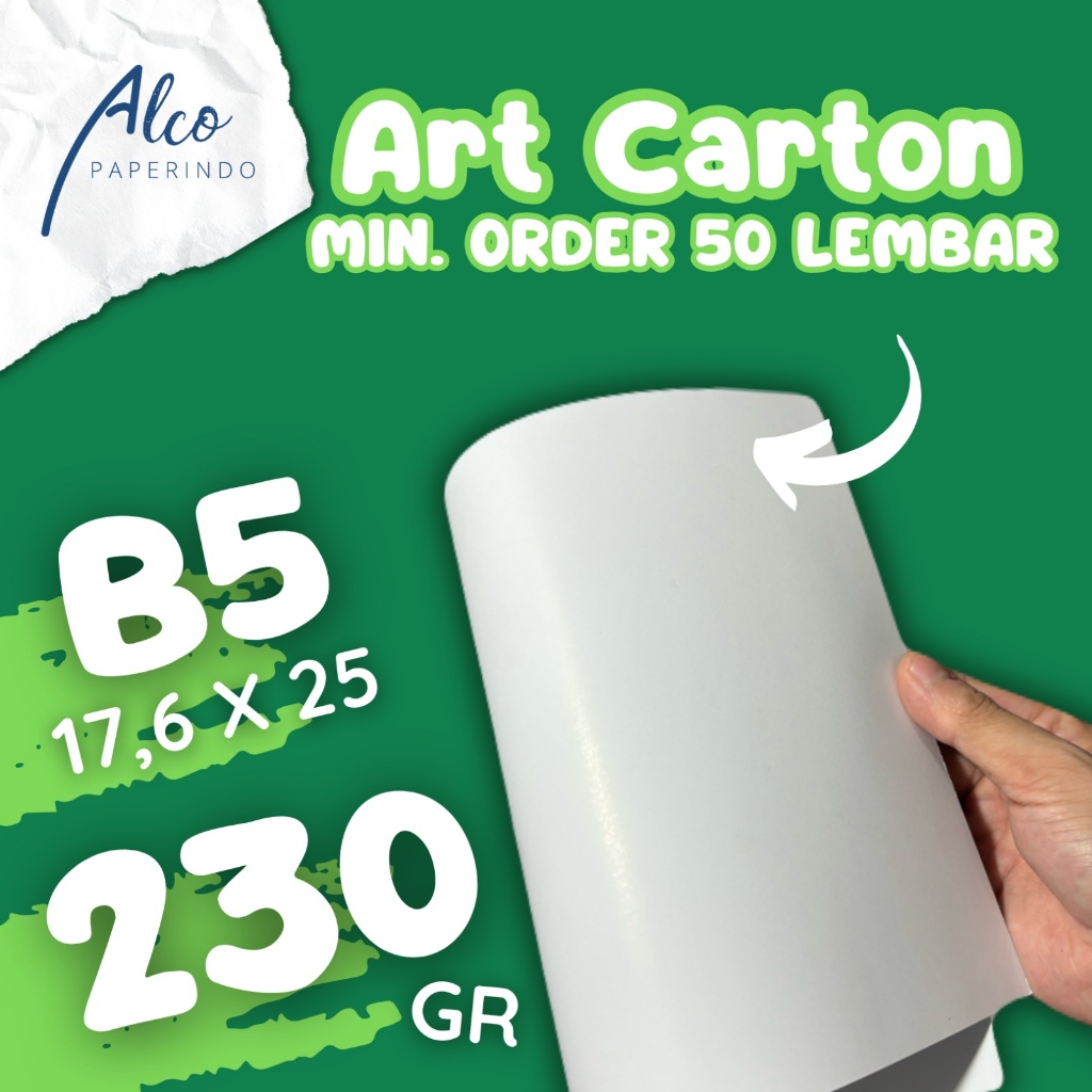 

Art Carton 230gr ukuran B5 (17,6x25)