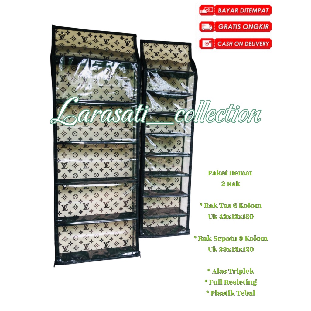 (Alas Triplek) Rak Gantung Set 2in1 Rak Tas dan Rak Sepatu Gantung Karakter Alas Triplek Murah
