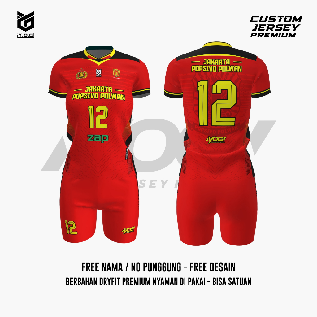 JERSEY LATIHAN POPSIVO (MERAH) PROLIGA 2025 PREMIUM - PREORDER [ BISA CUSTOM NAMA & NOMOR  | BAJU VO