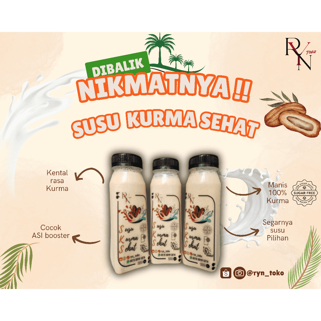 

Susu Kurma Sehat & Kopi / Teh Susu Kurma Premium Fresh Homemade 250 mL Suplemen ASI Booster & Ibu hamil