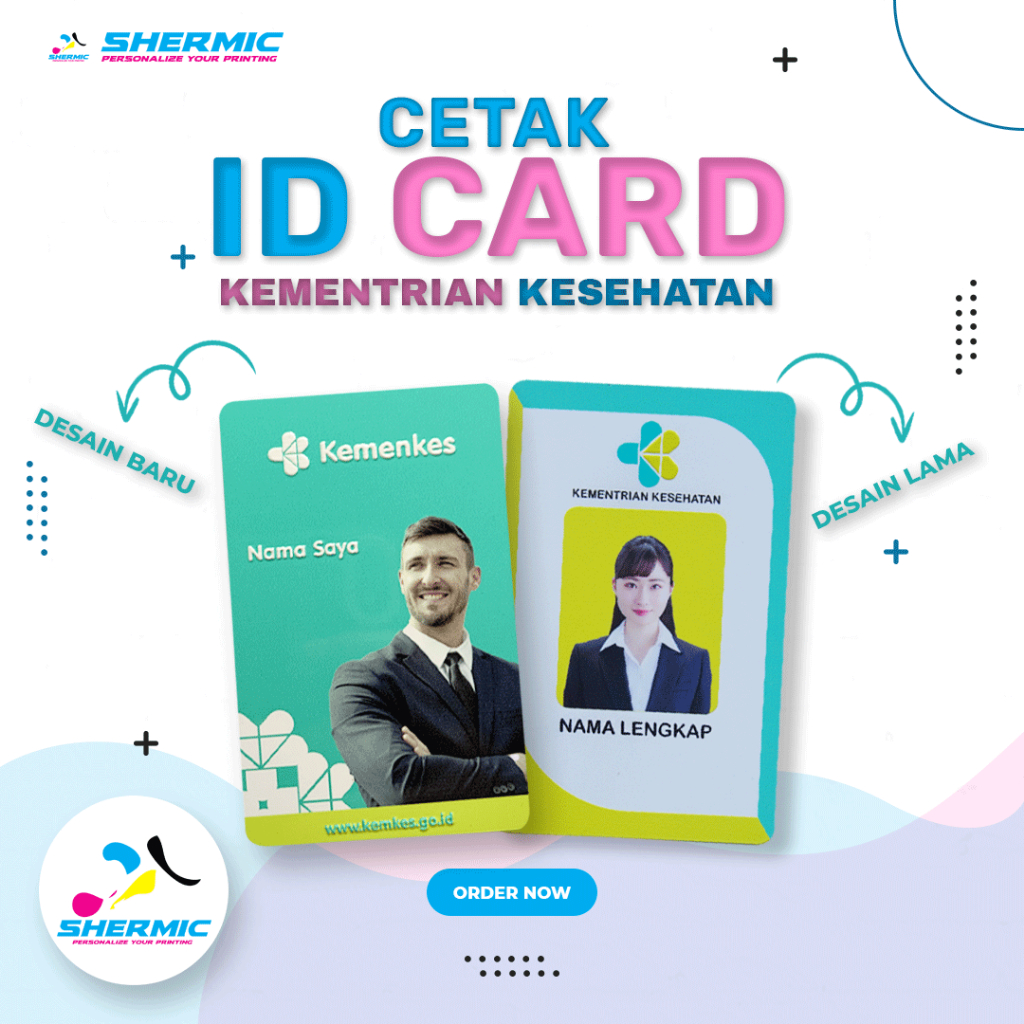 

ID CARD NAME TAG Print UV Kementerian Kesehatan DESIGN NEW SESUAI PERATURAN PVC RFID E-toll Kartu Akses