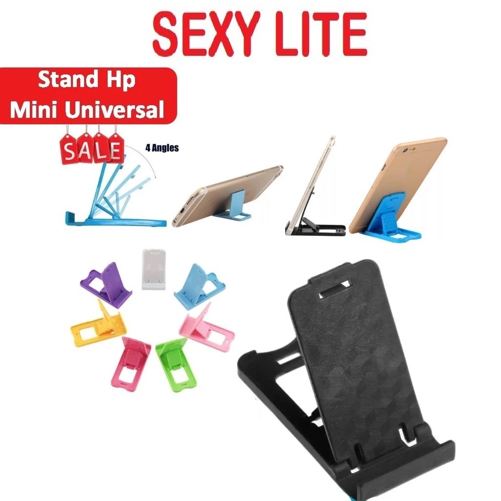 HOLDER STAND HP LIPAT Dudukan Sandaran Handphone Lipat Kartu/ Holder Hp Meja Card Phone Mini Univers