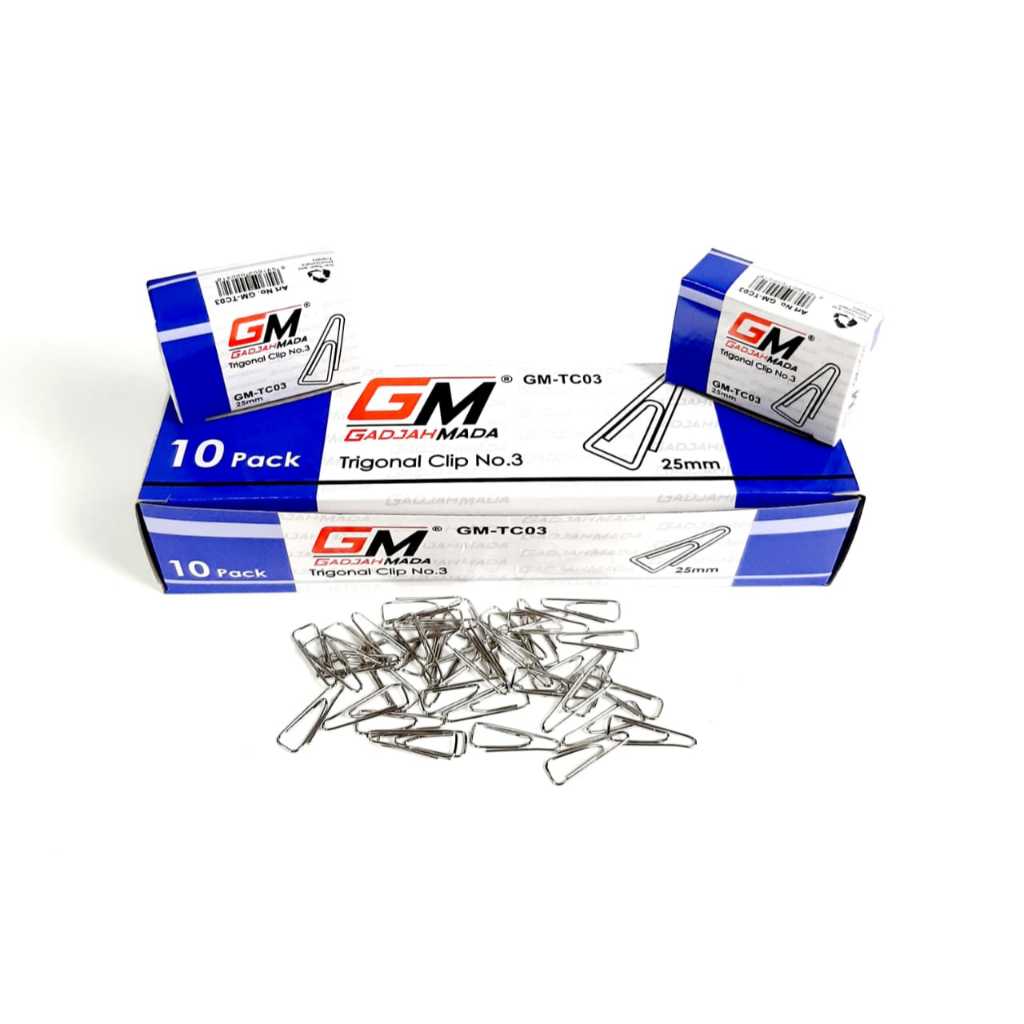 

Grosir ( 1Boxes/pack ) Trigonal Clip Penjepit Kertas JOYKO No.3/ GM-TC03