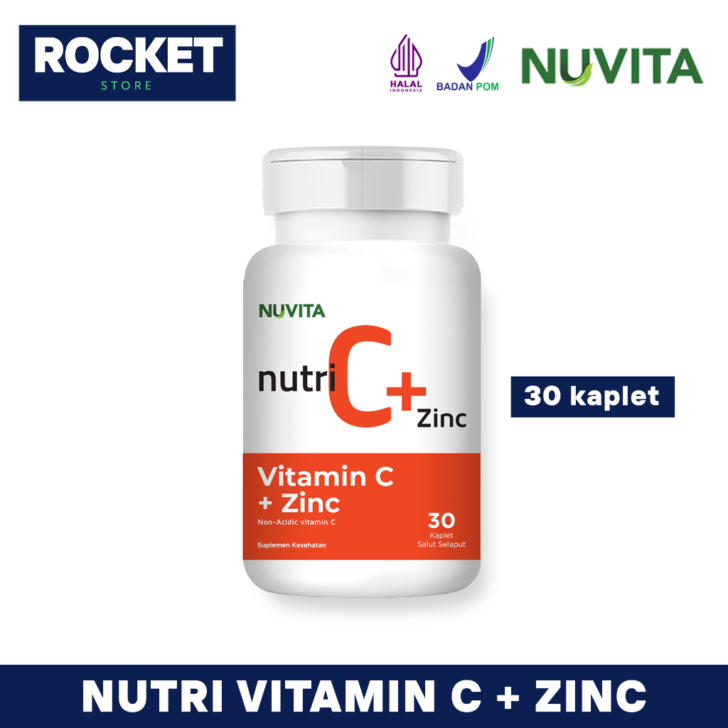 NUVITA Nutri Vitamin C + Zinc 30 kaplet - Suplemen Kesehatan Vitamin & Mineral