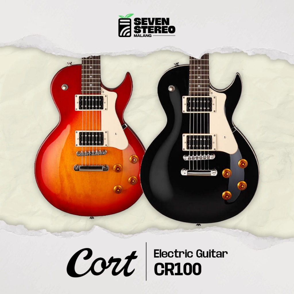 Cort CR100 Electric Guitar – Gitar Elektrik Rock Klasik dengan Les Paul Style + Humbucker Powerful