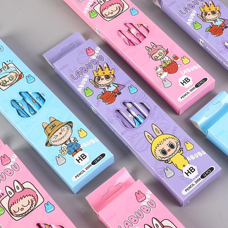 

ER Pensil Serut HB 12pcs motif Labubu