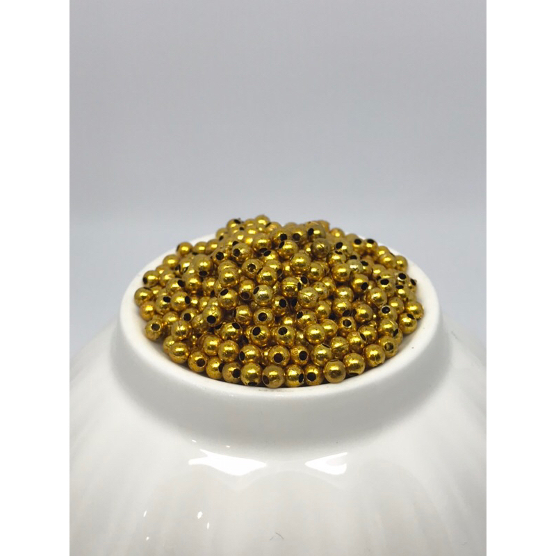 Mote Mutiara Emas / Silver 4mm isi 1 pon