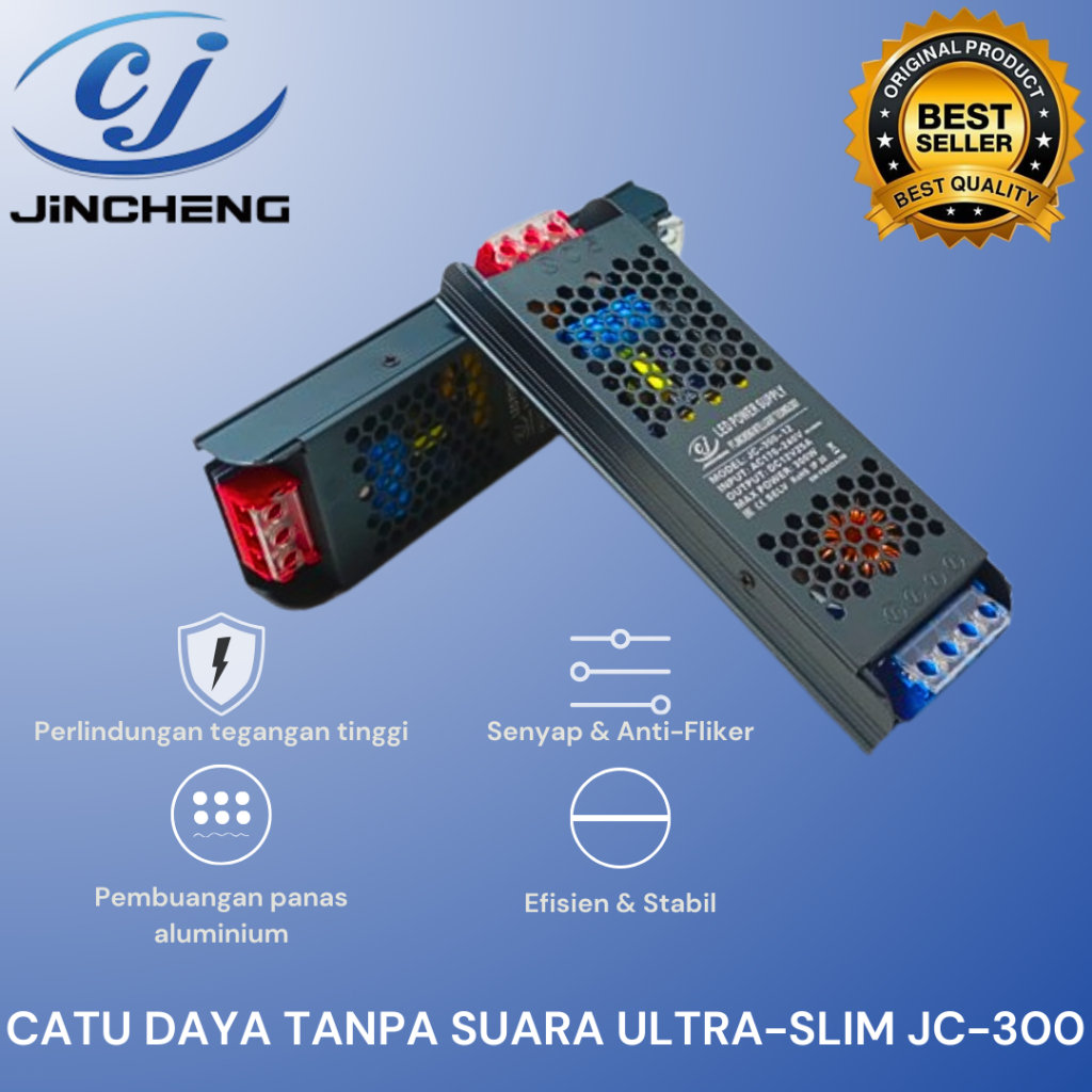 ADAPTOR POWER SUPPLY JC-300 ORIGINAL MEREK JINCHENG/POWER SUPPLY STRIP LAMPU /POWER SUPPLY CCTV/ LED