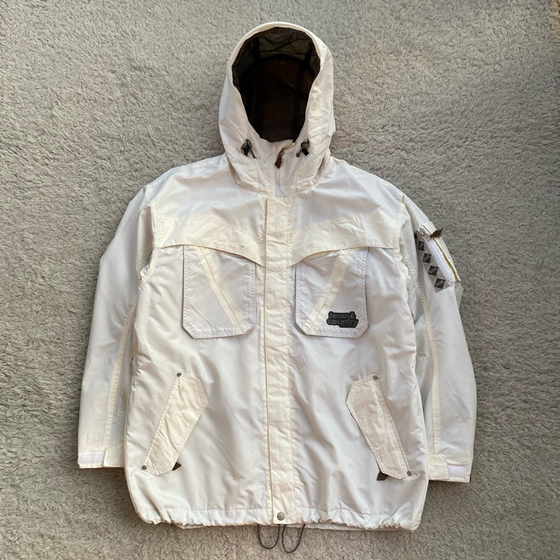 VINTAGE JACKET TOWN & COUNTRY X DESCENTE - BONE WHITE OUTDOOR SEMI WATERPROOF - Snowboard jacket vin