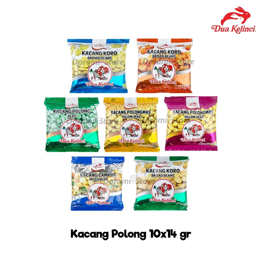 

Kacang Dua Kelinci Renceng isi 10 sachet / Kacang Campur / Kacang Koro / Kacang Polong / Kacang Dua Kelinci Renyah