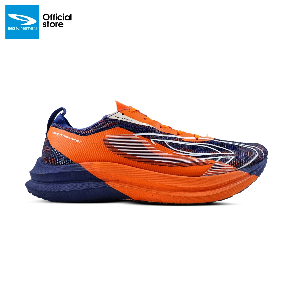 910Nineten HAZE STRIKE-X Sepatu Lari - DARK-NAVY/JINGGA/PUTIH-GADING
