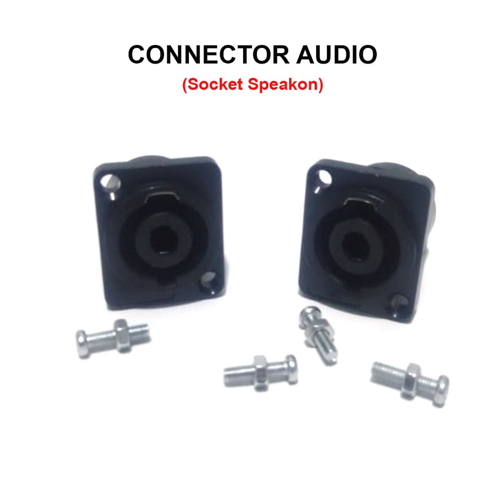 (2pcs) Soket Soket Speakon Speaker Lengkap Mur dan Baut -Jack Audio Connector