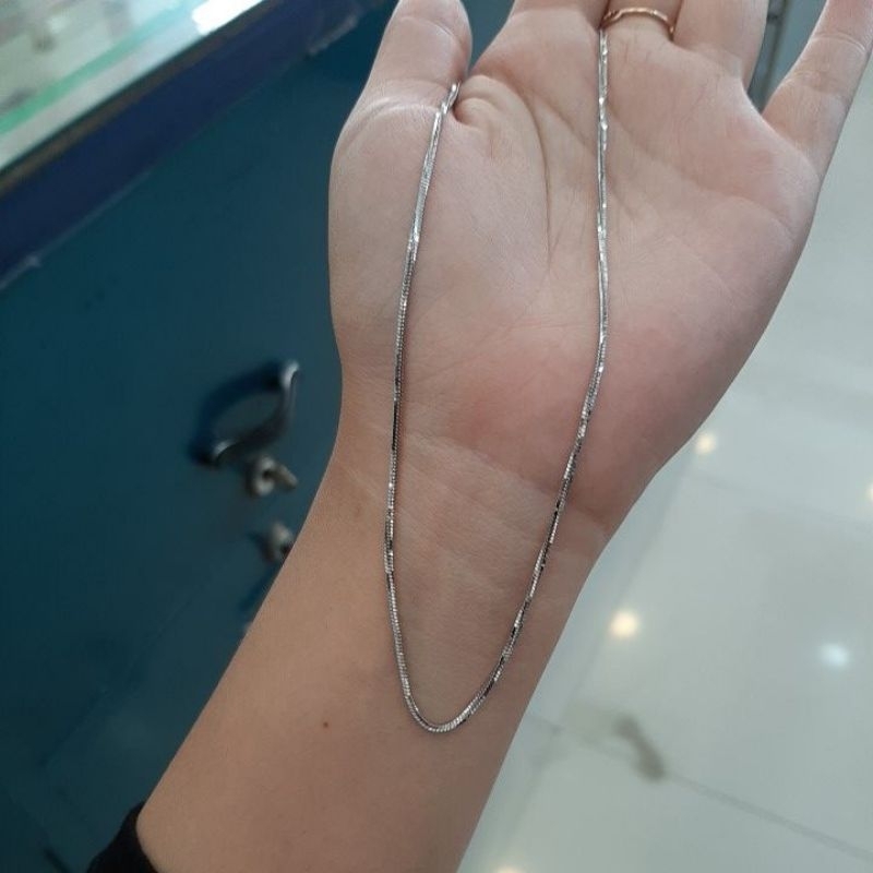 kalung model flexi emas putih asli kadar 420