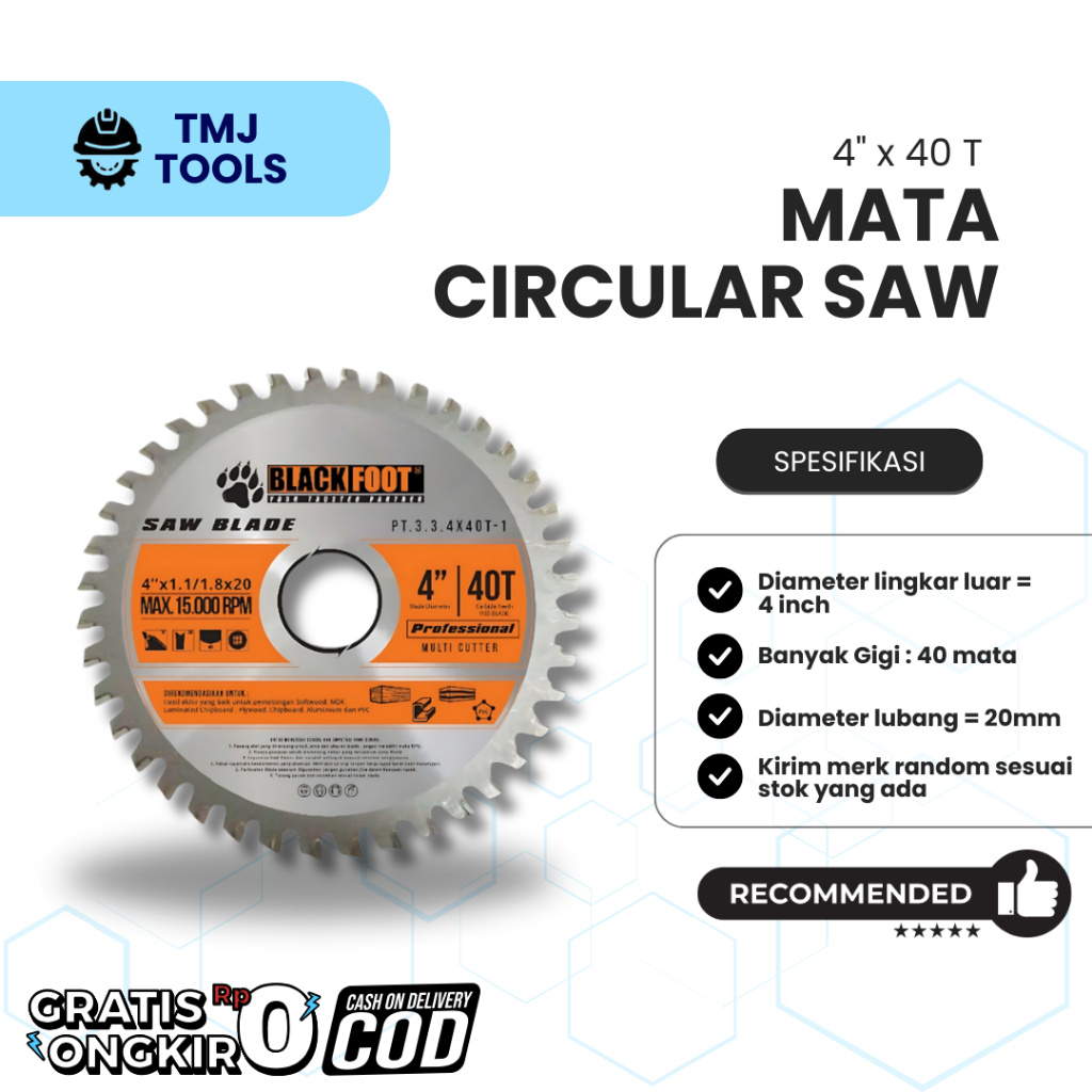 Mata Pisau Kayu TCT 4 Inch 40T Mata Gerinda Mata Serkel Circle Circular Saw Gerinda Wood Circular Bl