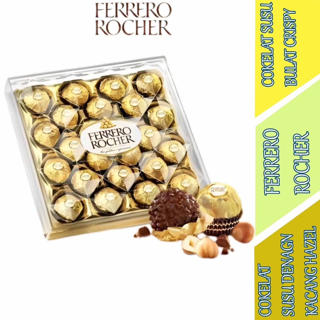 

Cokelat Susu Bulat Crispy - Ferrero Rocher - Cokelat Susu Dengan Kacang Hazel - 300gr