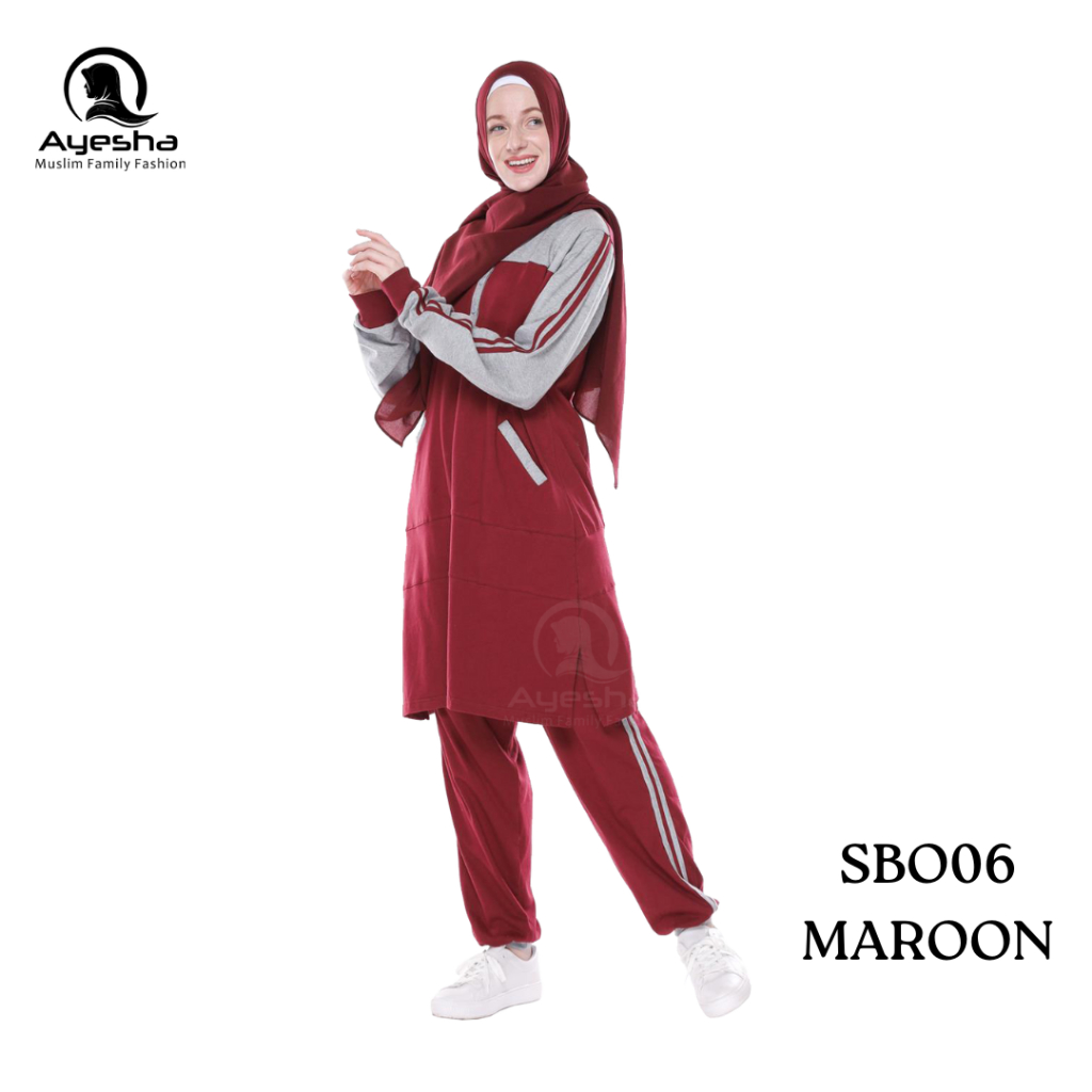 AYESHA SBO06 | Setelan Baju Olahraga Wanita Muslim – Muslimah Syar’i | Baju Olahraga Hijab Terbaru