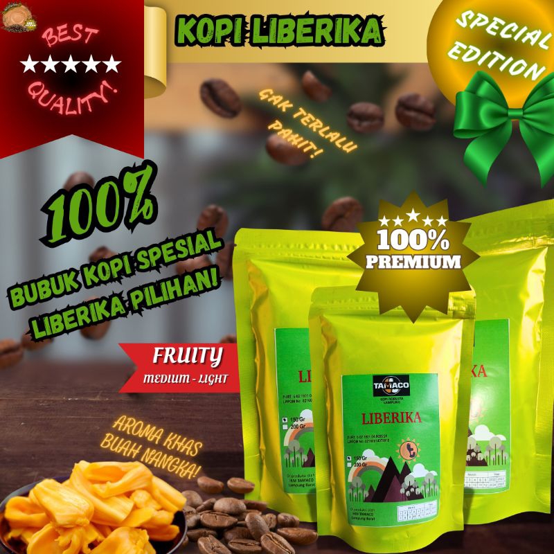 

Kopi Lampung | Kopi Bubuk | Biji Kopi | 100% Kopi Nangka Liberika | Kopi Nangka Kualitas Premium Original | 150 Gram | 100 Gram