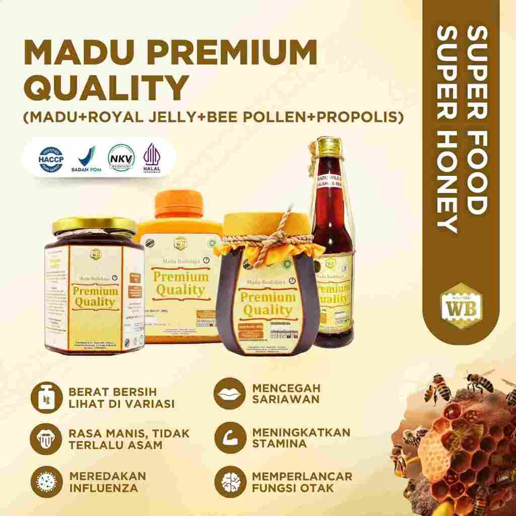 

WB Wild Bee - Madu Premium Quality/Lebah Apis Melifera - Wild Bee - Kemasan Ekonomis - Beli 10 Gratis 1