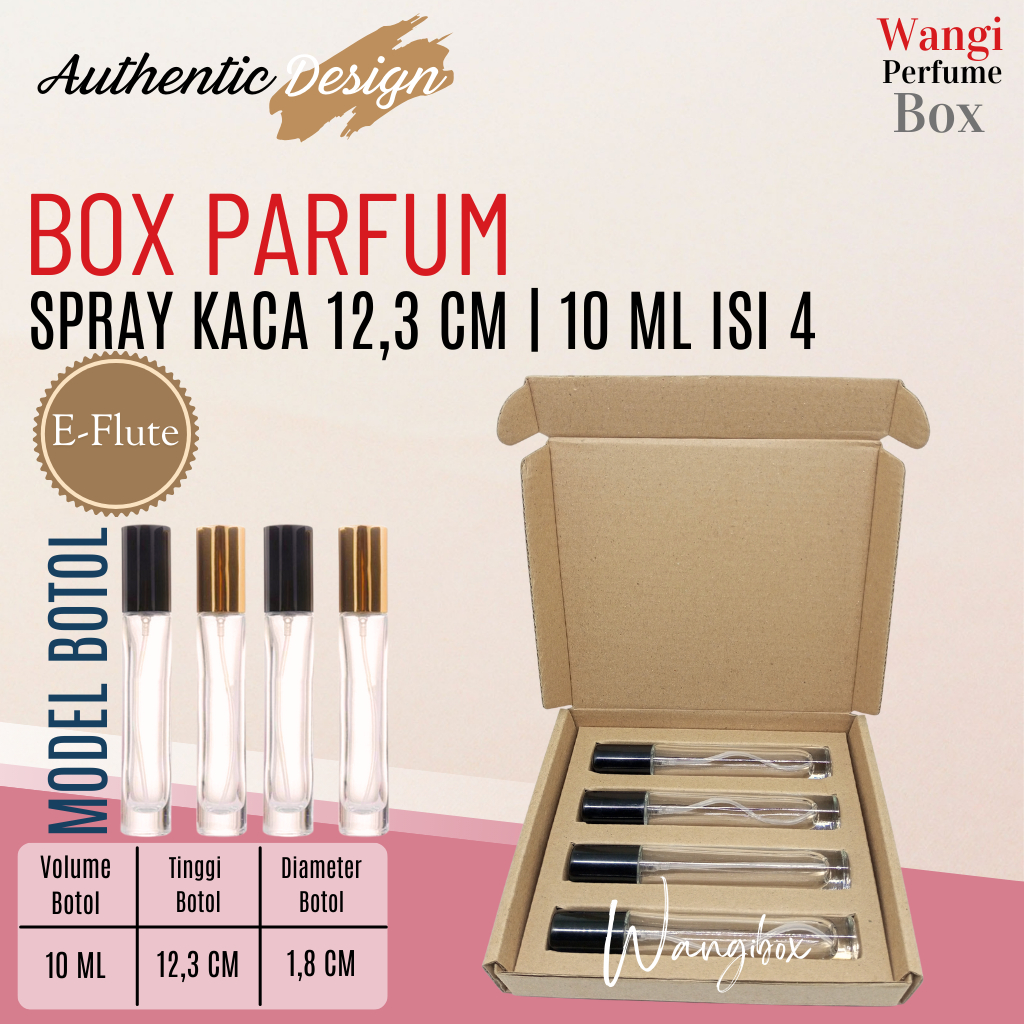 

Wangibox Box Parfum Khusus SPRAY KACA 12,3CM 10ML ISI 4 E-Flute