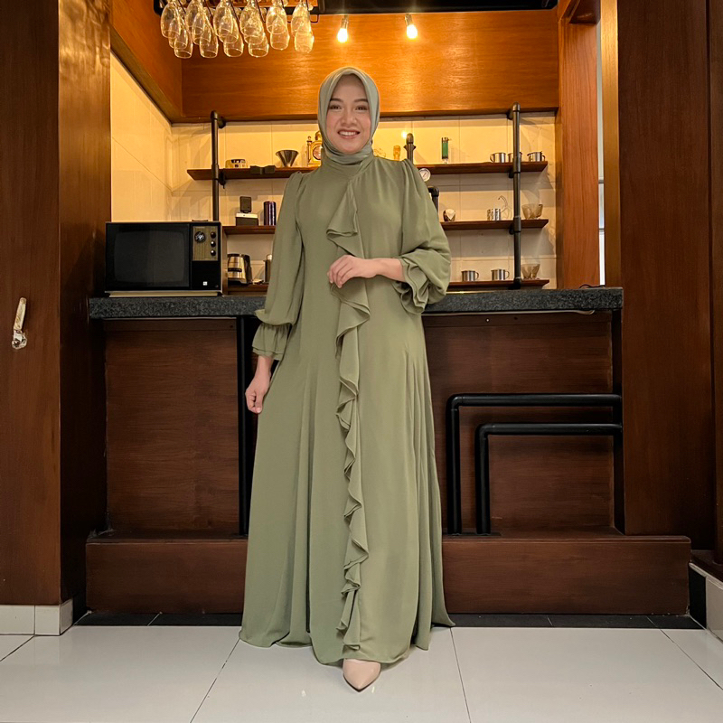 Hot Product Zayana Dress Gamis Sifon Ceruty Gamis Polos Gamis Lebaran