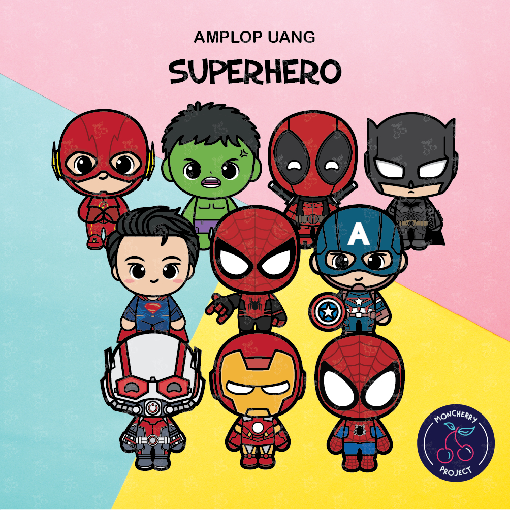 

Moncherry Project - SUPERHERO Amplop Uang SISIP SET ISI 11 PCS Amplop Imlek, Amplop Lebaran
