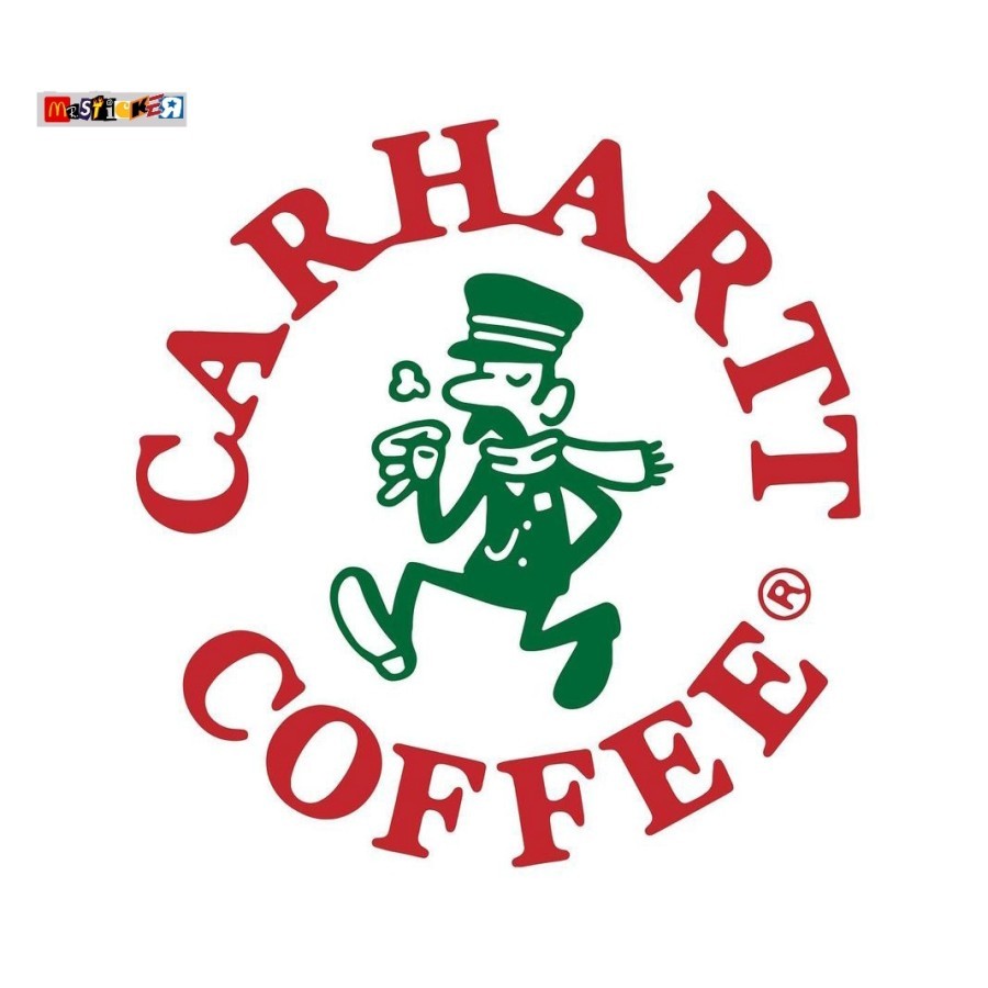 

sticker c4rh4rtt coffee logo round stiker