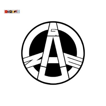 

sticker band GAUZE logo rounded stiker hardcore punk Japan